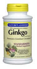 NATURE'S ANSWER: Ginkgo Leaf Standardized 60 vegicaps