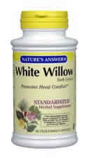 NATURE'S ANSWER: White Willow Bark Standardized 60 vegicaps