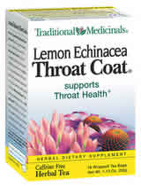 TRADITIONAL MEDICINALS TEAS: Lemon Echinacea Throat Coat Tea 16 bags