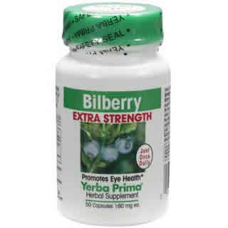 YERBA PRIMA: Bilberry Extra Strength 50 caps