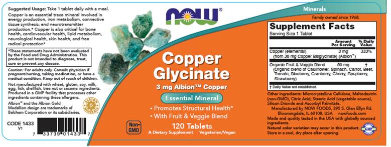 Now: Copper Glycinate 3mg 120 Tabs