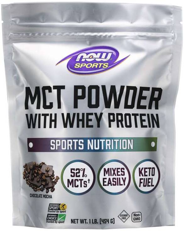 NOW: MCT Powder w/Whey Protein Chocolate Mocha 1lb