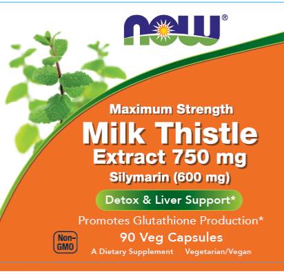 NOW: Milk thistle Extract 750mg Maximum Strength 90 Veg Capsules