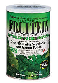 Natures Plus: FRUITEIN Revitalizing Green Foods Shake 1.3 lbs. (576g) Cans