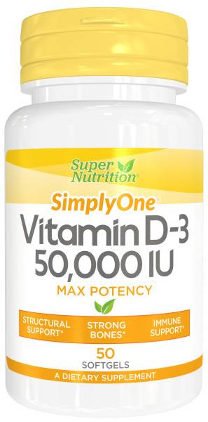 Super Nutrition: Vitamin D-3 50000 IU 50 Softgels